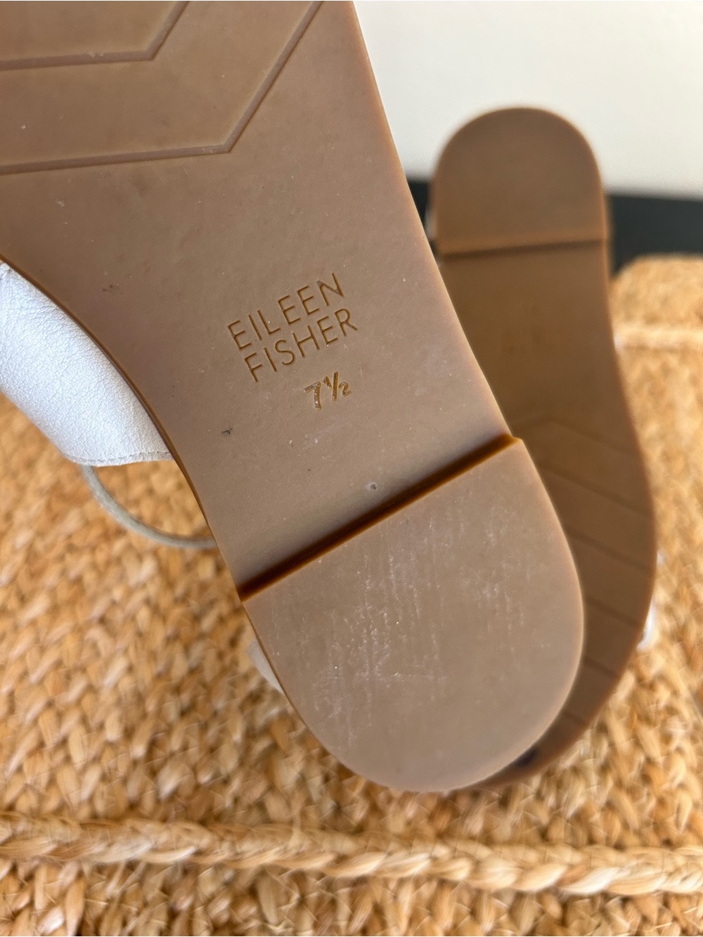 Eileen Fisher CiCi White Leather Strappy Sandals Women’s 7.5 - Picture 8 of 8
